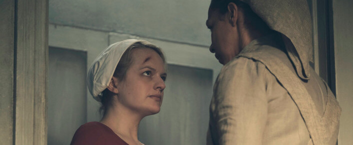 A still of Elisabeth Moss in "Handmaid's Tail"