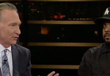 A photo of Bill Mahr and Ice Cube on Mahr's show