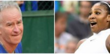 A collage of a photo of John McEnroe and Serena Williams