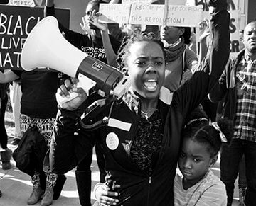 A photo from Ferguson Black Lives Matter protests