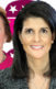 A collage of Nikki Haley and two other female Republican politicians. Behind them is the Republican elephant in the color pink.