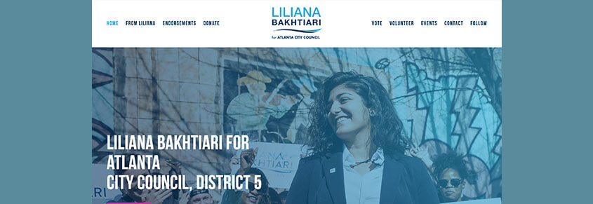 A photo of Liliana Bakhtiari's campaign website