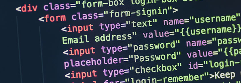A photo of HTML coding for a login form.