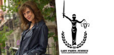 A photo of Lizz Winstead and the logo for Lady Parts Justice