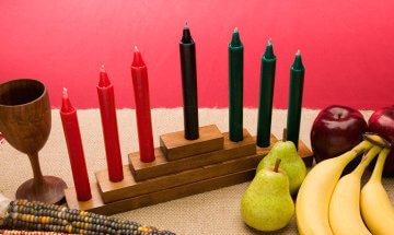 A photo of Kwanzaa symbols