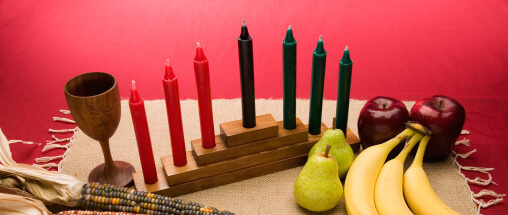 A photo of Kwanzaa symbols