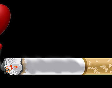 A collage of a cigarette and a heart.