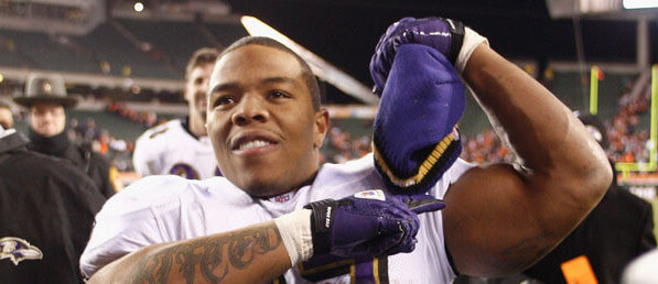 A photo of Ray Rice at a football game.