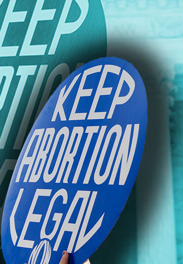 A collage of people holding signs that say "Keep Abortion Legal" in front of the US Supreme Court.