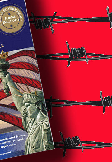 An H1-B Work Visa Application with barbed wire in the background