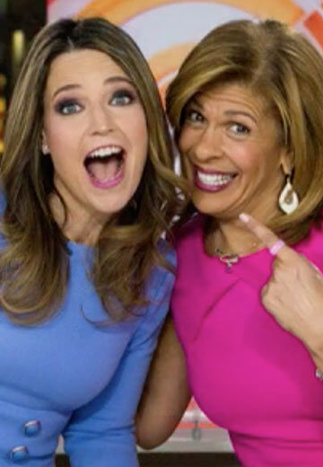 A photo of Savannah Guthrie and Hoda Kotb on air.