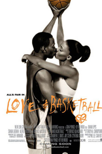 Collage of the posters of "The Holiday," "Love & Basketball," and "Love Actually"