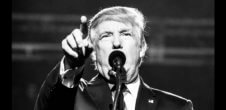 A photo of Donald Trump speaking at an event