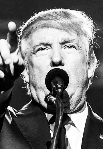 A photo of Donald Trump speaking at an event