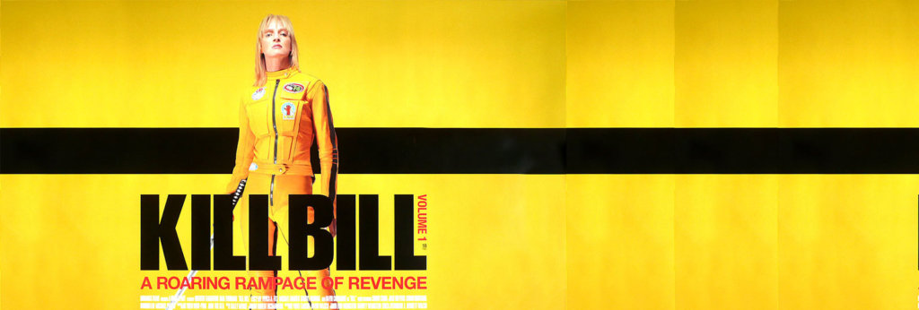 A promotional poster for "Kill Bill," featuring Uma Thurman