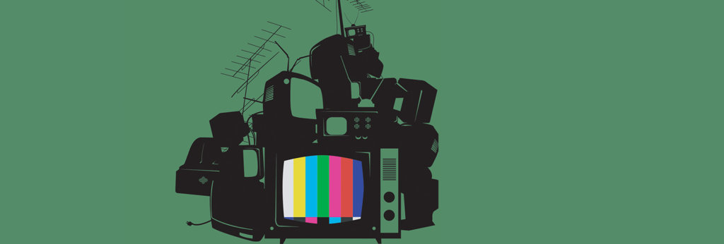 An illustration of televisions stacked on top of each other.