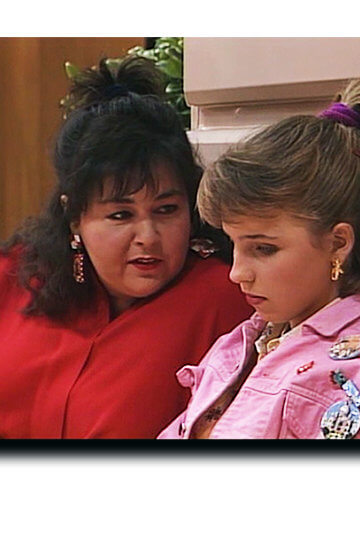 A collage of three stills from the show "Roseanne"
