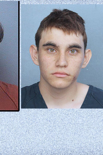 A photo of white men that have been arrested for mass shootings