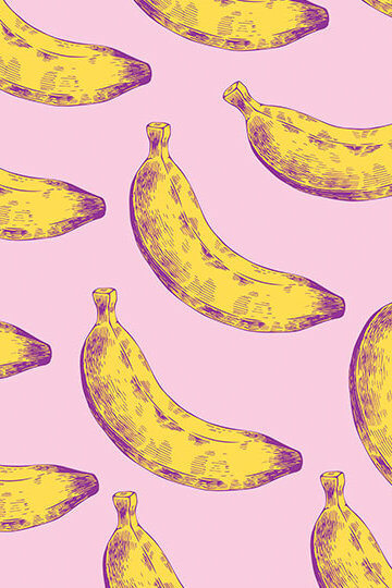 A collage of drawings of bananas