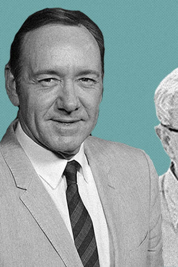 A collage of photos of Roman Polanski, Kevin Spacey and Woody Allen.