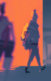 An illustration of men in weird outfits walking around.