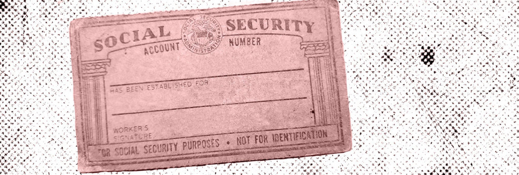 A copy of a social security card that has not been filled in.