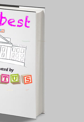 A collage of a photo of Melania Trump and a book that says "Be Best, Foreward by POTUS"