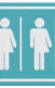 Sign with a symbol of a woman, a man, and one person that is split.