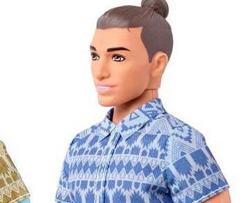 A photo of three dolls that look like men