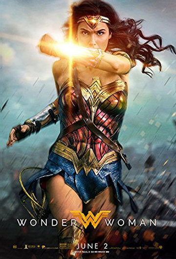 A collage of posters for the films "Girls Trip," "Wonder Woman," and "A Wrinkle In Time."