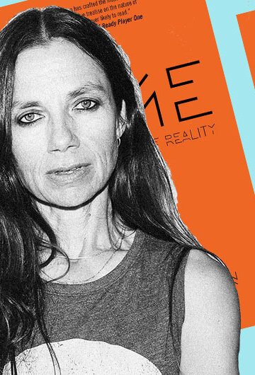 The cover of the book "Fame: The Hijacking of Reality" by Justine Bateman and a photo of the author.