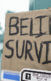 A photo of a sign that says "Believe Survivors"
