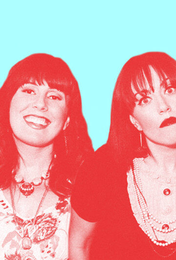 A collage of photos of Ashley Nicole Black and the improv group, The Katydids