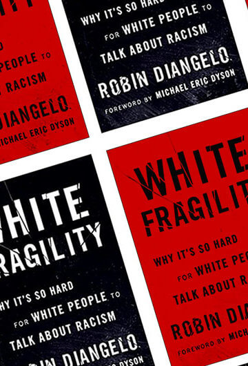 A cover of the book "White Fragility" by Robin Diangelo