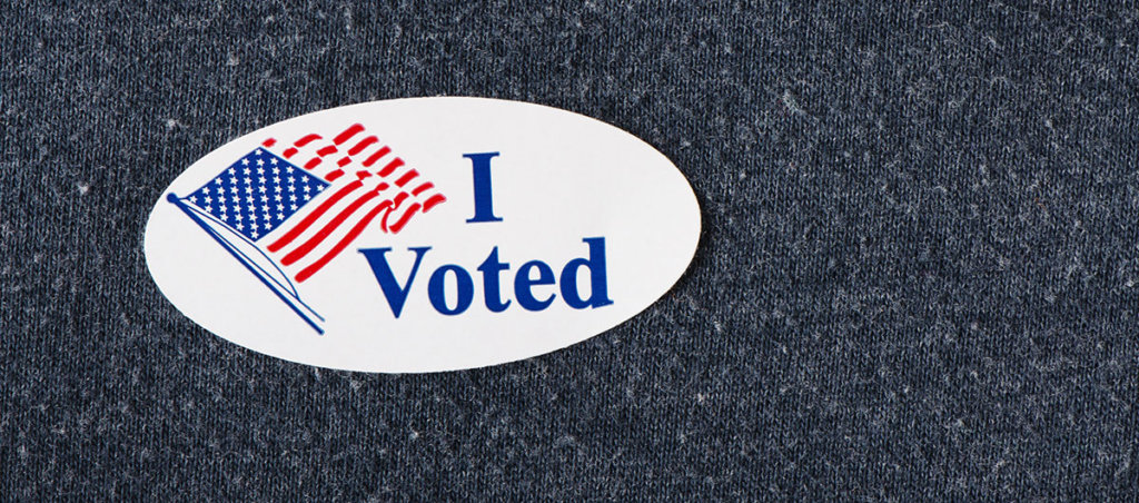 A photo of an "I Voted" sticker