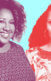 A collage of two photos of Robin Thede and Ashley Nicole Brown, two Black women.