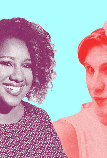 A collage of photos of Charlotte Clymer and Ashley Nicole Black