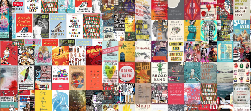 A collage of many book covers. All the book covers are very small.