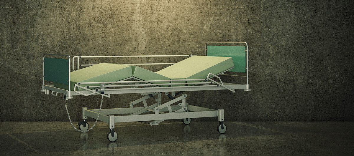 An illustration of a hospital bed.