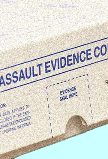 A photo of a rape kit.