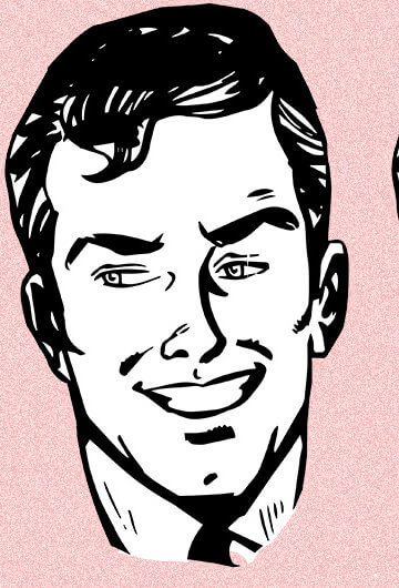 Illustration of a white man. The same illustration is repeated three times.