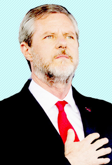 A collage of photos of Horatio Storer, Jerry Falwell Jr., and Ronald Regan.