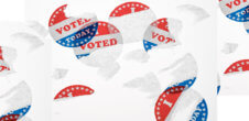 Stickers that say "I Voted Today" which are torn.
