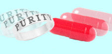 A collage of purity rings and red pills.