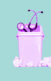 A pink stethoscope in a pink trash can.
