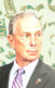 An image of Michael Bloomberg surrounded by dollar bills.
