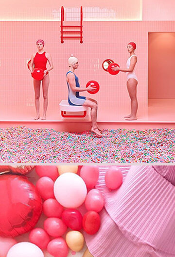 A collage of images of six different immersive experiences.