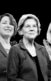 A collage of photos of Kamala Harris, Amy Klobuchar, Elizabeth Warren, Kirsten Gillibrand, and Hillary Clinton