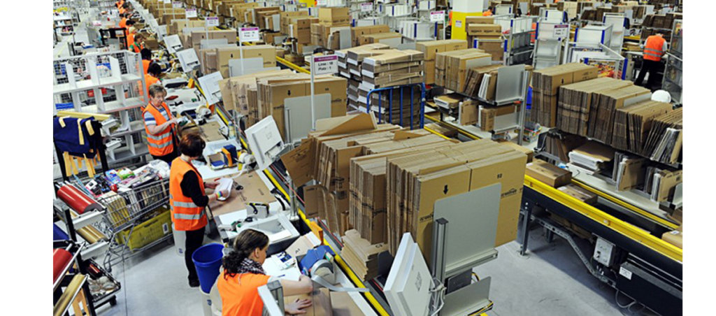 A photo of people working in a factory