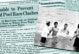 A collage of a newspaper article with the title," Police Unable to Prevent Highland Pool Race Clashes" with an image of black and white boys in the water.